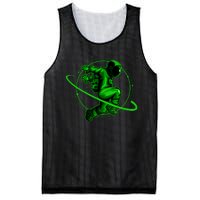 Cool Green Space Astronaut Jumping Retro Mesh Reversible Basketball Jersey Tank