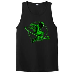 Cool Green Space Astronaut Jumping Retro PosiCharge Competitor Tank