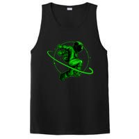 Cool Green Space Astronaut Jumping Retro PosiCharge Competitor Tank