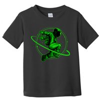 Cool Green Space Astronaut Jumping Retro Toddler T-Shirt