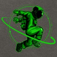 Cool Green Space Astronaut Jumping Retro Cotton Canvas Backpack