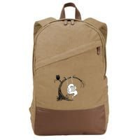 Cute Ghost Swinging Reading Book Halloween Ghost Costume Cotton Canvas Backpack