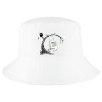 Cute Ghost Swinging Reading Book Halloween Ghost Costume Cool Comfort Performance Bucket Hat