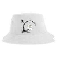Cute Ghost Swinging Reading Book Halloween Ghost Costume Sustainable Bucket Hat
