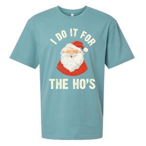 Christmas Gift Santa Claus Xmas I Do It For The Hos Holidays Gift Sueded Cloud Jersey T-Shirt