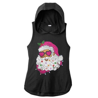 Cool Groovy Sana Claus Holiday Funny Ladies PosiCharge Tri-Blend Wicking Draft Hoodie Tank