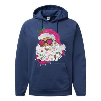 Cool Groovy Sana Claus Holiday Funny Performance Fleece Hoodie