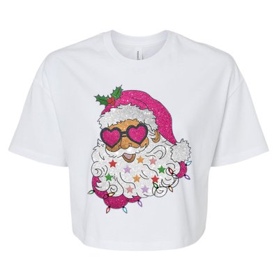 Cool Groovy Sana Claus Holiday Funny Bella+Canvas Jersey Crop Tee