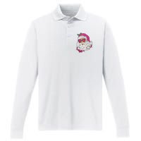 Cool Groovy Sana Claus Holiday Funny Performance Long Sleeve Polo