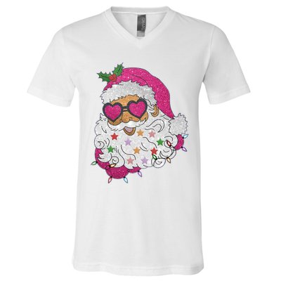 Cool Groovy Sana Claus Holiday Funny V-Neck T-Shirt