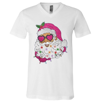 Cool Groovy Sana Claus Holiday Funny V-Neck T-Shirt