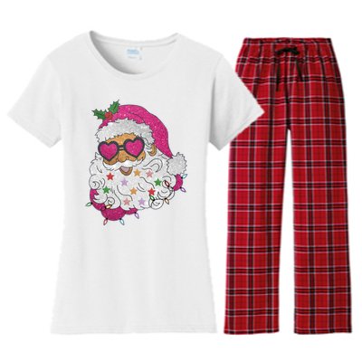 Cool Groovy Sana Claus Holiday Funny Women's Flannel Pajama Set