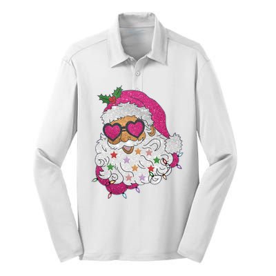 Cool Groovy Sana Claus Holiday Funny Silk Touch Performance Long Sleeve Polo