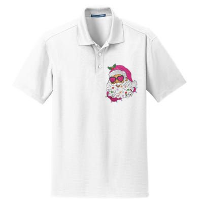 Cool Groovy Sana Claus Holiday Funny Dry Zone Grid Polo