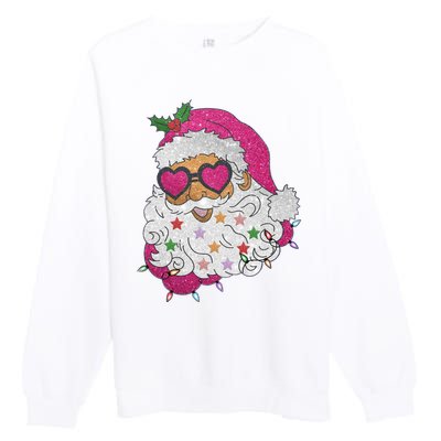 Cool Groovy Sana Claus Holiday Funny Premium Crewneck Sweatshirt