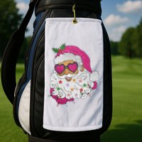 Cool Groovy Sana Claus Holiday Funny Golf Towel