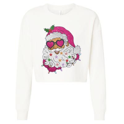 Cool Groovy Sana Claus Holiday Funny Cropped Pullover Crew