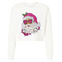 Cool Groovy Sana Claus Holiday Funny Cropped Pullover Crew