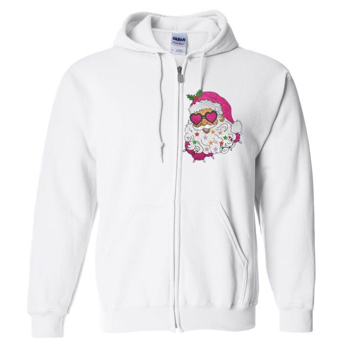 Cool Groovy Sana Claus Holiday Funny Full Zip Hoodie