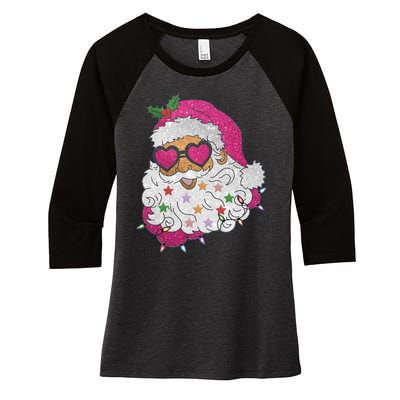 Cool Groovy Sana Claus Holiday Funny Women's Tri-Blend 3/4-Sleeve Raglan Shirt