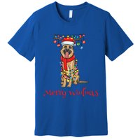 Christmas Ger Shepherd Dog Holiday Lights Merry Woofmas Gift Premium T-Shirt