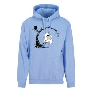 Cute Ghost Swinging Reading Book Halloween Ghost Costume Unisex Surf Hoodie