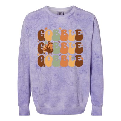 Cute Gobble Turkey Thanksgiving Colorblast Crewneck Sweatshirt