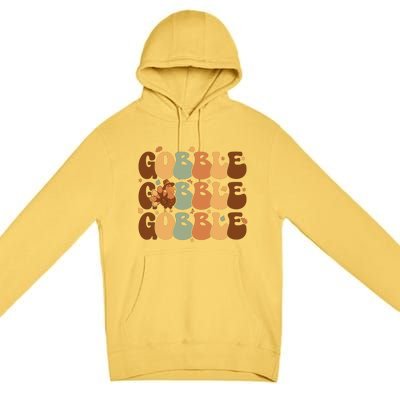 Cute Gobble Turkey Thanksgiving Premium Pullover Hoodie