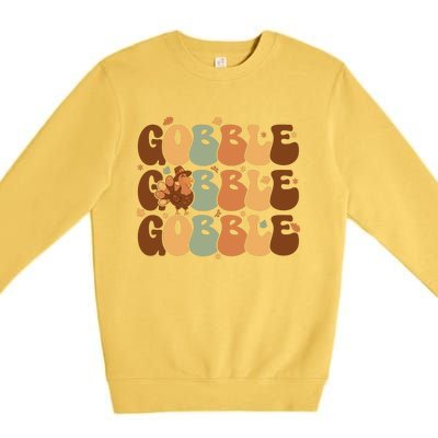 Cute Gobble Turkey Thanksgiving Premium Crewneck Sweatshirt