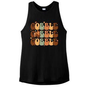 Cute Gobble Turkey Thanksgiving Ladies PosiCharge Tri-Blend Wicking Tank