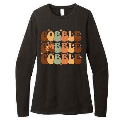 Cute Gobble Turkey Thanksgiving Womens CVC Long Sleeve Shirt