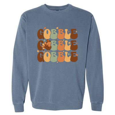 Cute Gobble Turkey Thanksgiving Garment-Dyed Sweatshirt