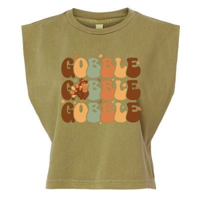 Cute Gobble Turkey Thanksgiving Garment-Dyed Women's Muscle Tee