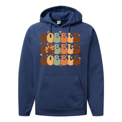 Cute Gobble Turkey Thanksgiving Performance Fleece Hoodie