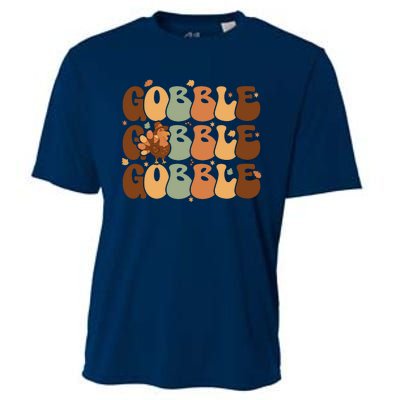 Cute Gobble Turkey Thanksgiving Cooling Performance Crew T-Shirt