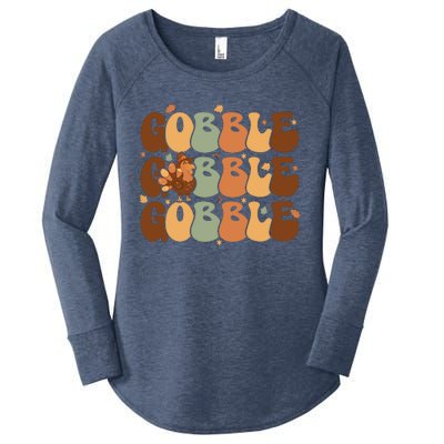 Cute Gobble Turkey Thanksgiving Women's Perfect Tri Tunic Long Sleeve Shirt