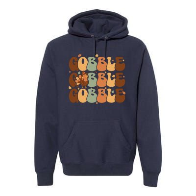 Cute Gobble Turkey Thanksgiving Premium Hoodie