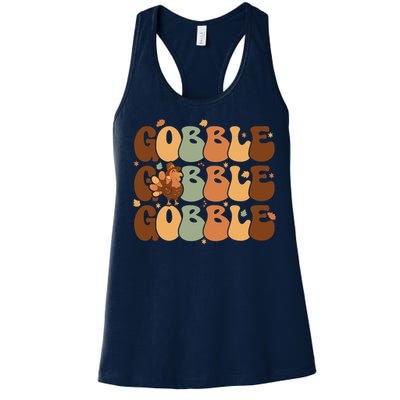 Cute Gobble Turkey Thanksgiving Women's Racerback Tank