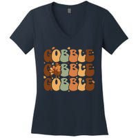 Cute Gobble Turkey Thanksgiving Women's V-Neck T-Shirt