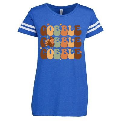 Cute Gobble Turkey Thanksgiving Enza Ladies Jersey Football T-Shirt