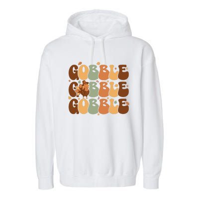 Cute Gobble Turkey Thanksgiving Garment-Dyed Fleece Hoodie