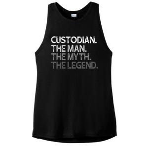 Custodian Gift The Man Myth Legend Ladies PosiCharge Tri-Blend Wicking Tank