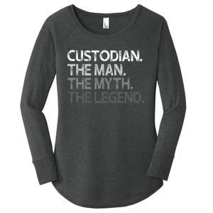 Custodian Gift The Man Myth Legend Women's Perfect Tri Tunic Long Sleeve Shirt