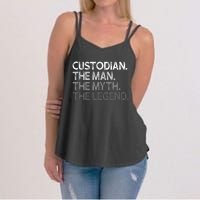 Custodian Gift The Man Myth Legend Women's Strappy Tank