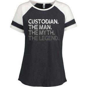 Custodian Gift The Man Myth Legend Enza Ladies Jersey Colorblock Tee