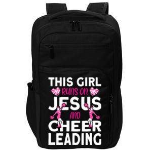 Cheer Girl This Girl Runs On Jesus And Cheerleading Impact Tech Backpack