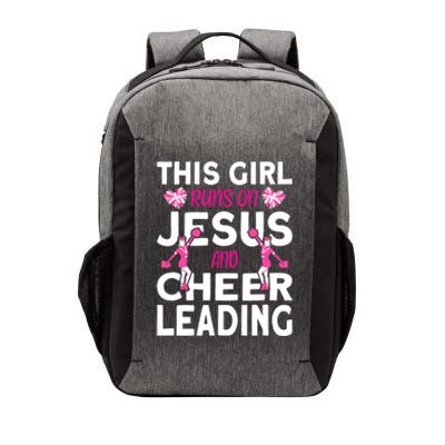 Cheer Girl This Girl Runs On Jesus And Cheerleading Vector Backpack