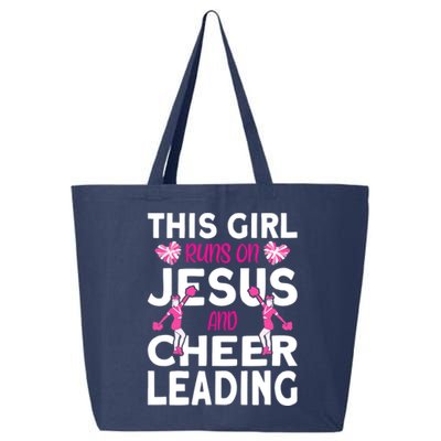 Cheer Girl This Girl Runs On Jesus And Cheerleading 25L Jumbo Tote