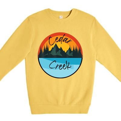 Camping Graphic Tee. Cedar Creek Premium Crewneck Sweatshirt