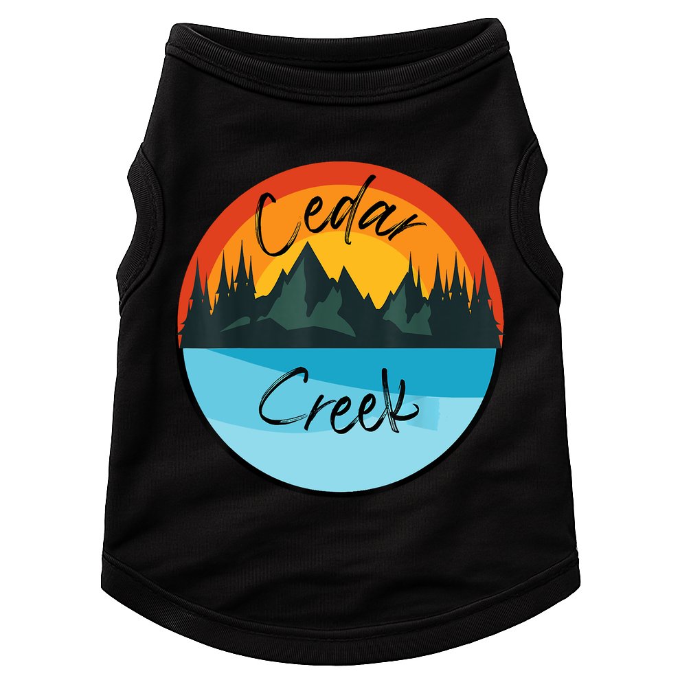 Camping Graphic Tee. Cedar Creek Doggie Tank
